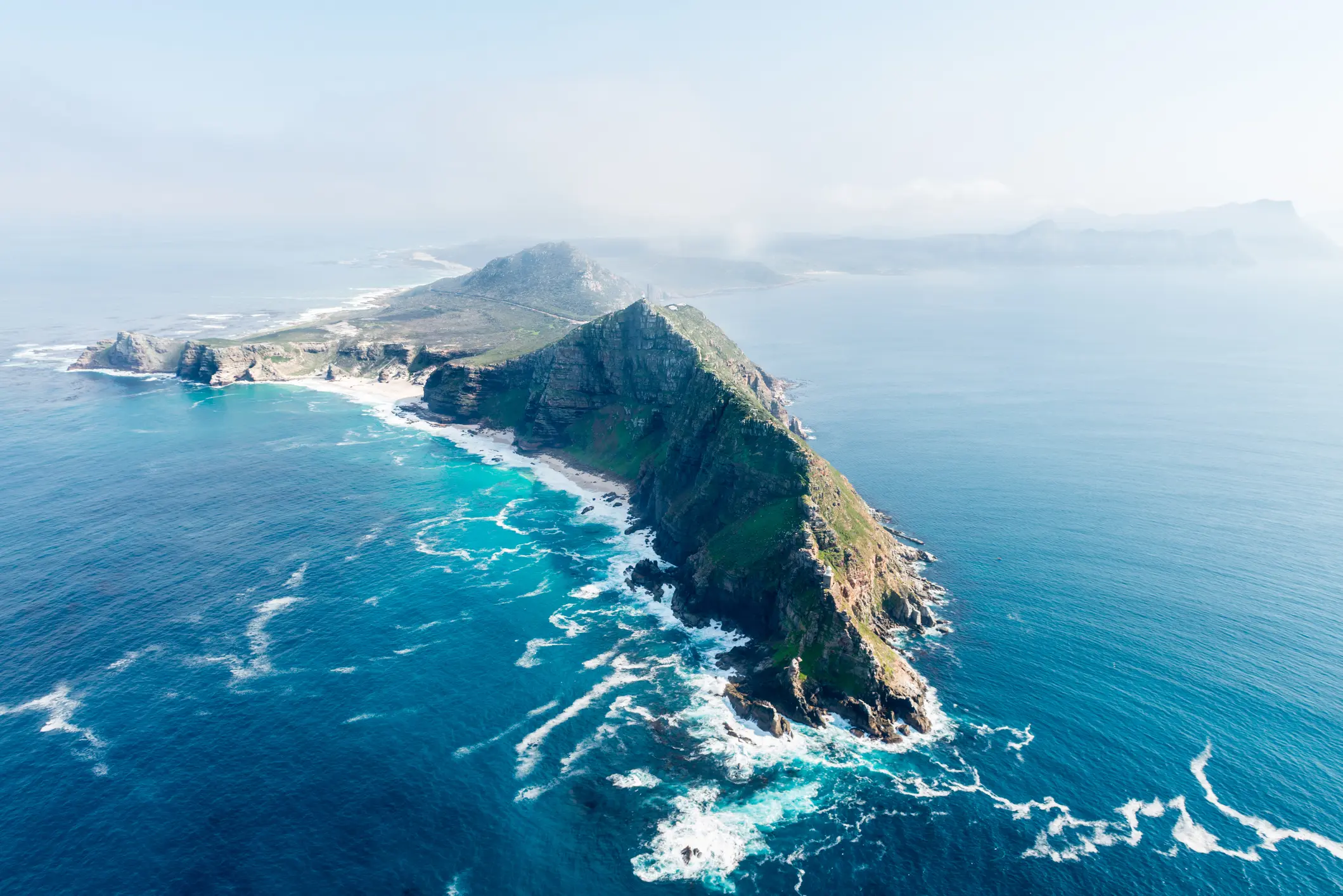 Cape Point, the tip of the Cape Peninsula in South Africa, where the Atlantic and Indian Oceans meet